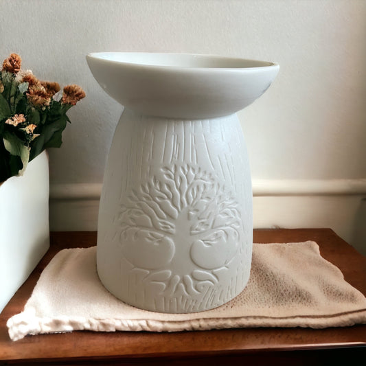 White Ceramic Tree Of Life Burner